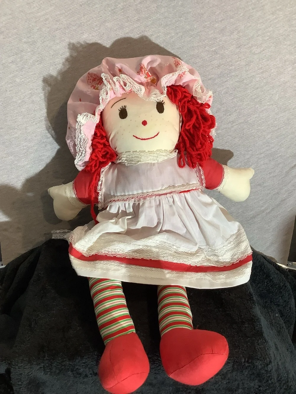 Vintage Strawberry Shortcake Handmade Cloth Fabric Stuffed Retro Toy Doll